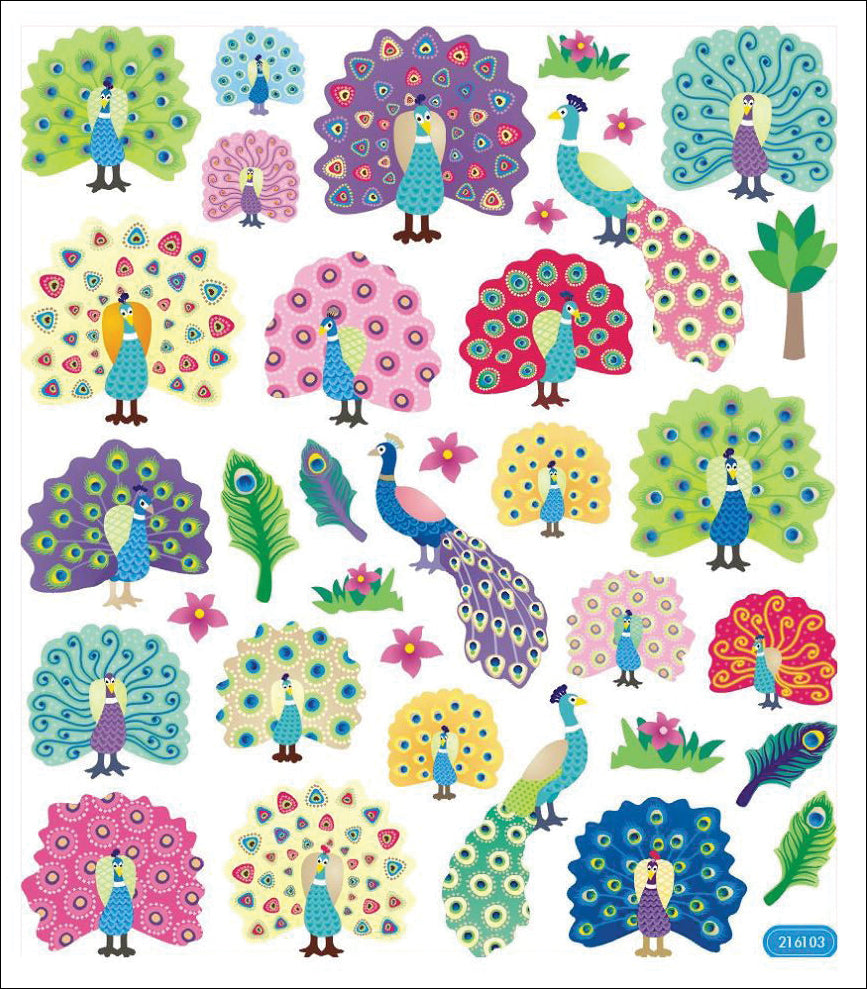 Tattoo King Sticker King Stickers - Peacock Splendor