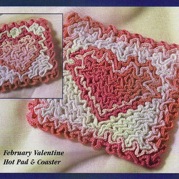 Wiggly Valentine Hot Pad and Coaster