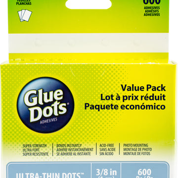 Glue Dots .5" Ultra-Thin Dot Sheets Value Pack - 600 Clear Dots