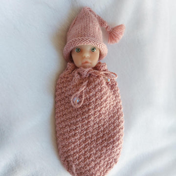 Sleep Cocoon and Cap for 9 Inch Dolls