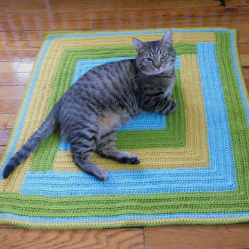 Crocheted Patchwork Cat Blanket