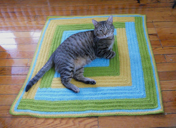 Crocheted Patchwork Cat Blanket