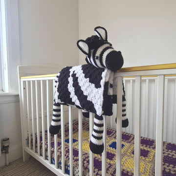3in1 Safari Zebra Baby Blanket