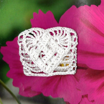 Woven Crochet Heart Bracelet