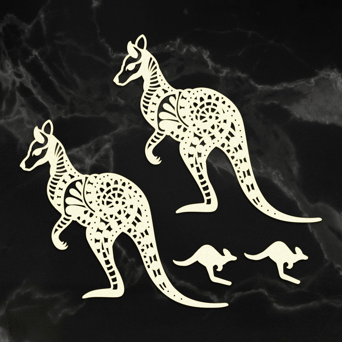 Artdeco Creations Sunburnt Country Laser Cut Coasterboard - Kangaroos 4.7"X3.5" 4/Pkg