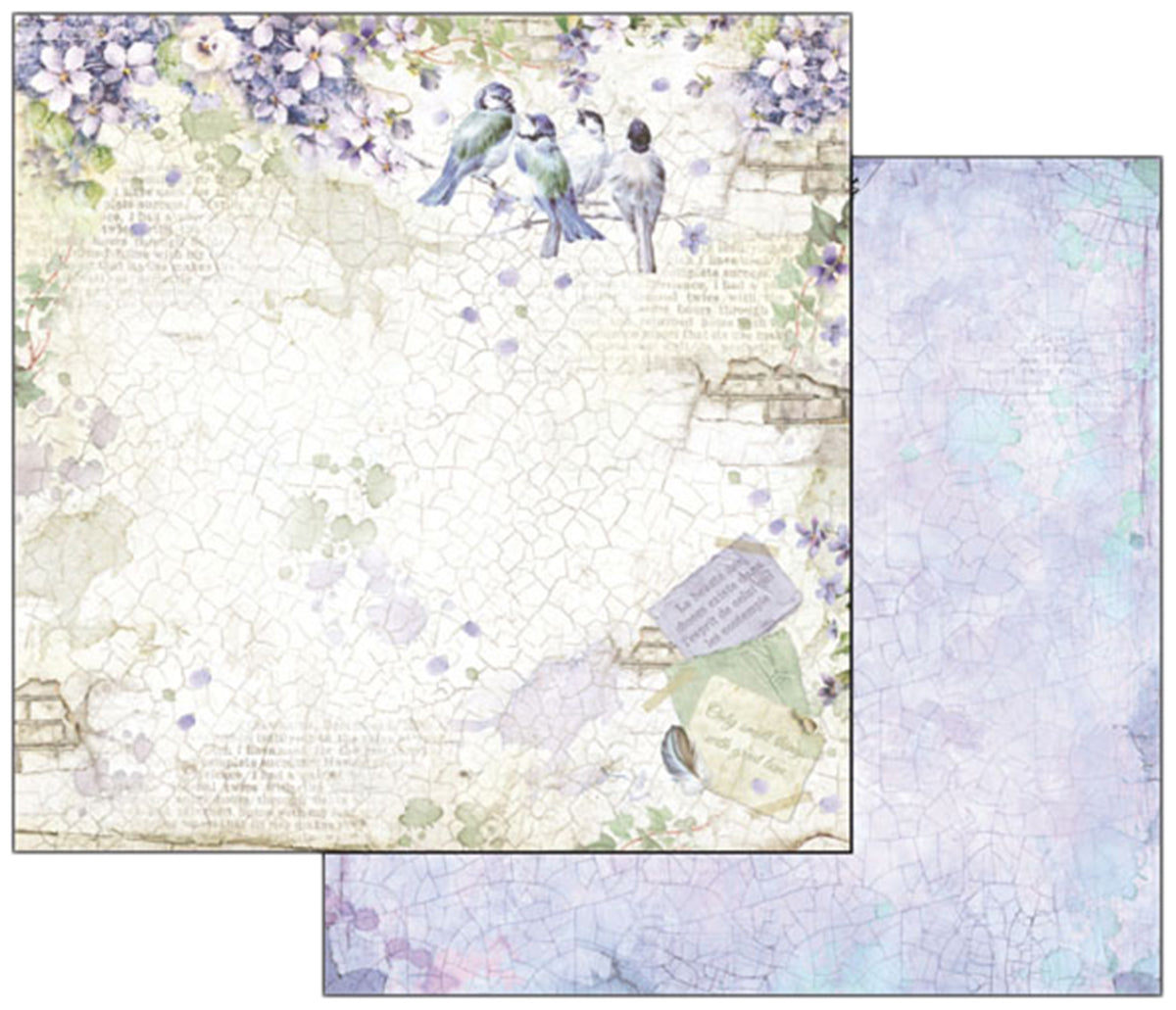 Stamperia Intl Stamperia Double-Sided Cardstock 12"X12" 10/Pkg - Flower Alphabet Wisteria