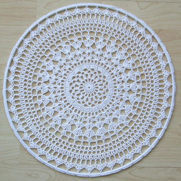 White Mandala 15,5 inch/40 cm Crochet PDF Pattern