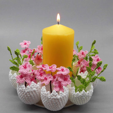 Osterdeko Ostereier mit Kirschblüten