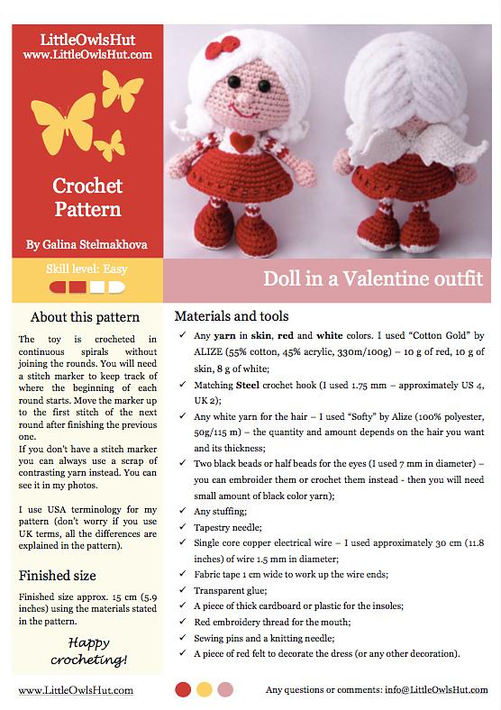 Doll in a Valentine outfit
