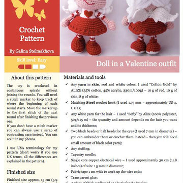 Doll in a Valentine outfit