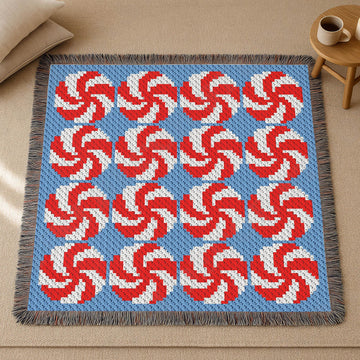Blue Peppermint Baby Blanket C2C Crochet PATTERN
