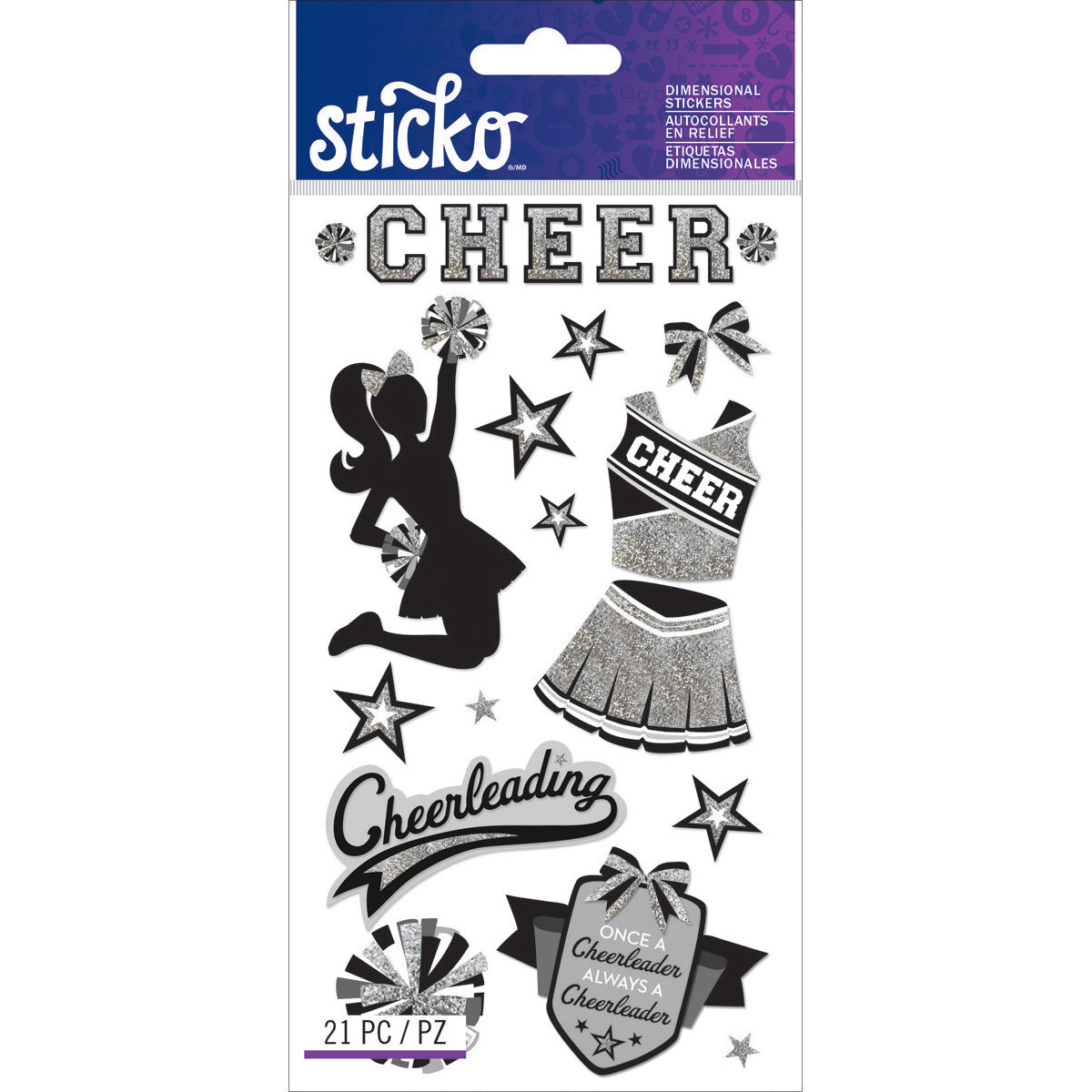 Sticko Dimensional Stickers - Cheerleading