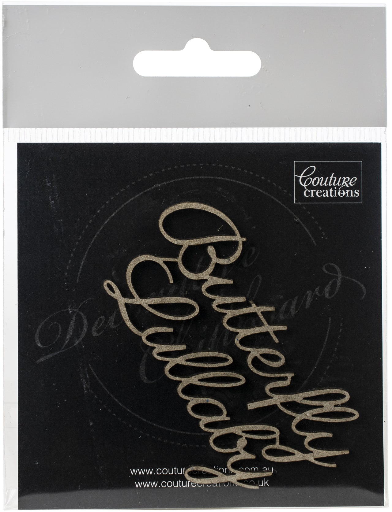 Artdeco Creations Couture Creations Gentlemans Emporium Chipboard 2/Pkg - Butterfly & Lullaby Sentiment