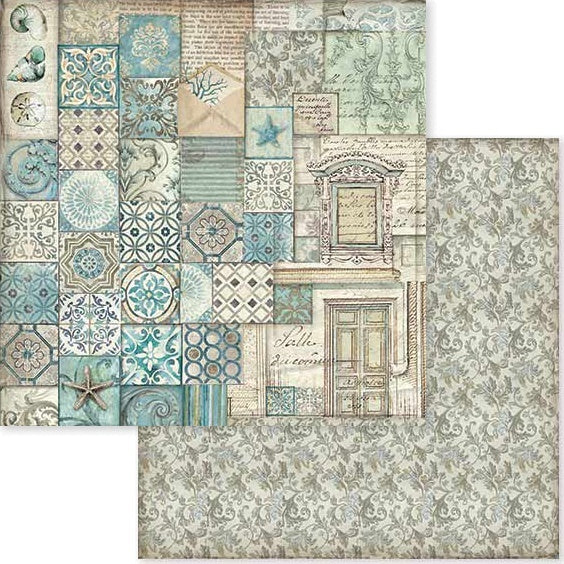 Stamperia Intl Stamperia Double-Sided Cardstock 12"X12" 10/Pkg - Azulejo Patchwork