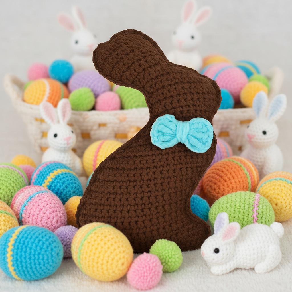 Chocolate Bunny Crochet Plushie