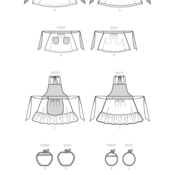 McCall's Children's and Misses' Aprons, Potholders and Tea Towel M8234 - Paper Pattern, Size 3 - 8 / XS-XL