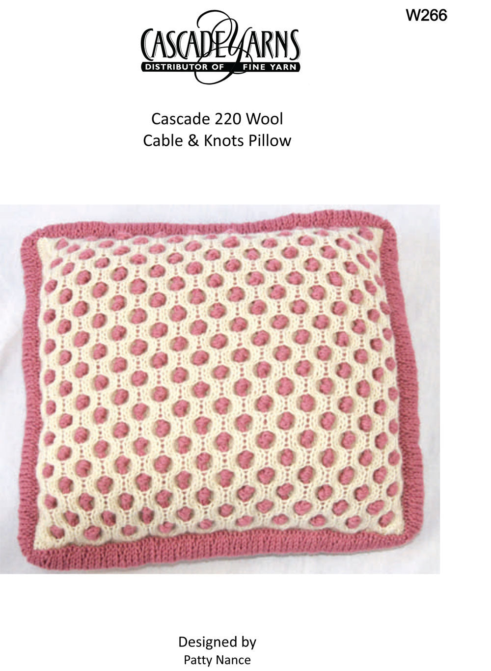 Cables & Knots Pillow in Cascade 220 - W266