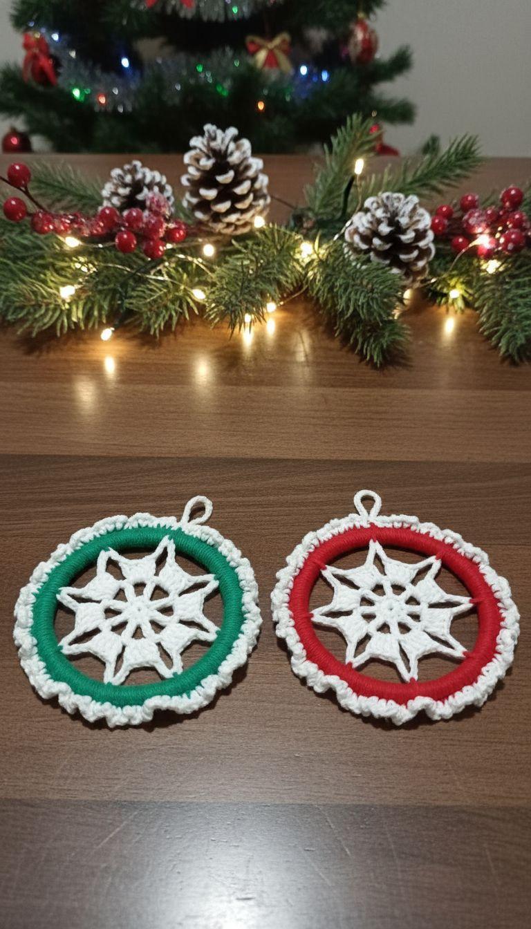 Christmas Wreath Crochet Pattern – 4 Languages | PDF