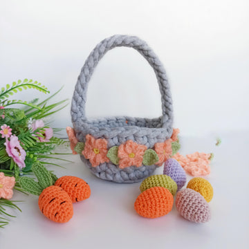 Crochet basket pattern, Easter basket easy crochet pattern