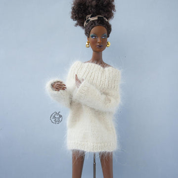 Sweater for 12" dolls knitted flat