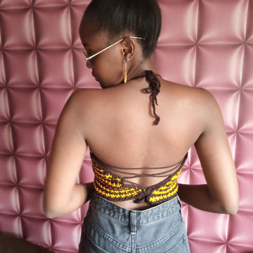 Houndstooth Stitch Crochet Halter top