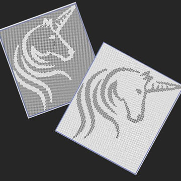 Unicorn Head Outline Wavy Mane