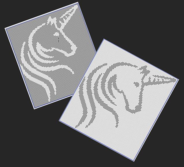 Unicorn Head Outline Wavy Mane