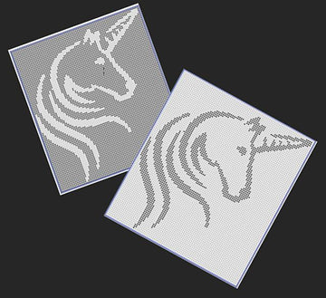 Unicorn Head Outline Wavy Mane