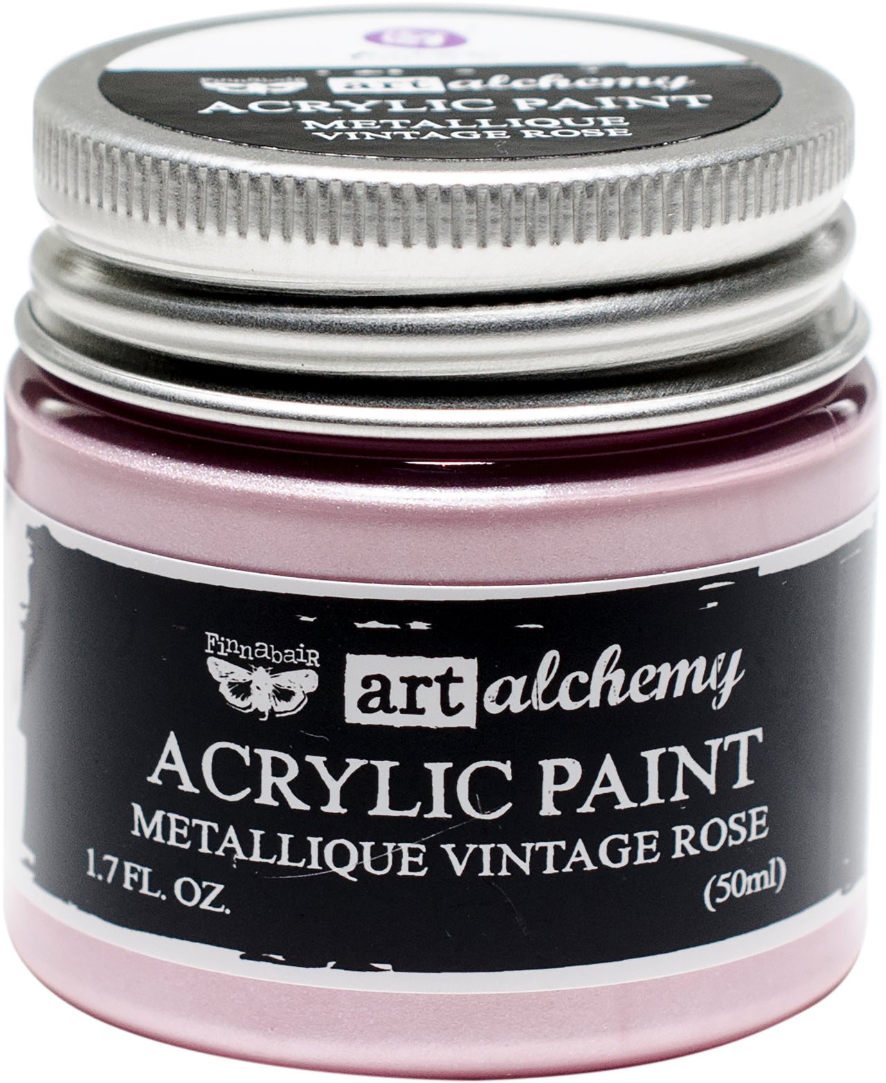 Prima Marketing Finnabair Art Alchemy Acrylic Paint 1.7 Fluid Ounces - Metallique Vintage Rose