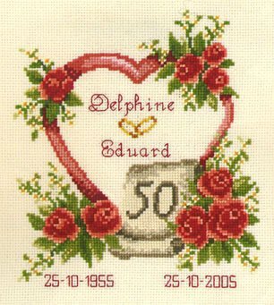 Vervaco Anniversary Cross Stitch Kit - 19cm x 21cm