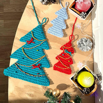 Crochet Christmas Tree Pattern, Garland, Ornament