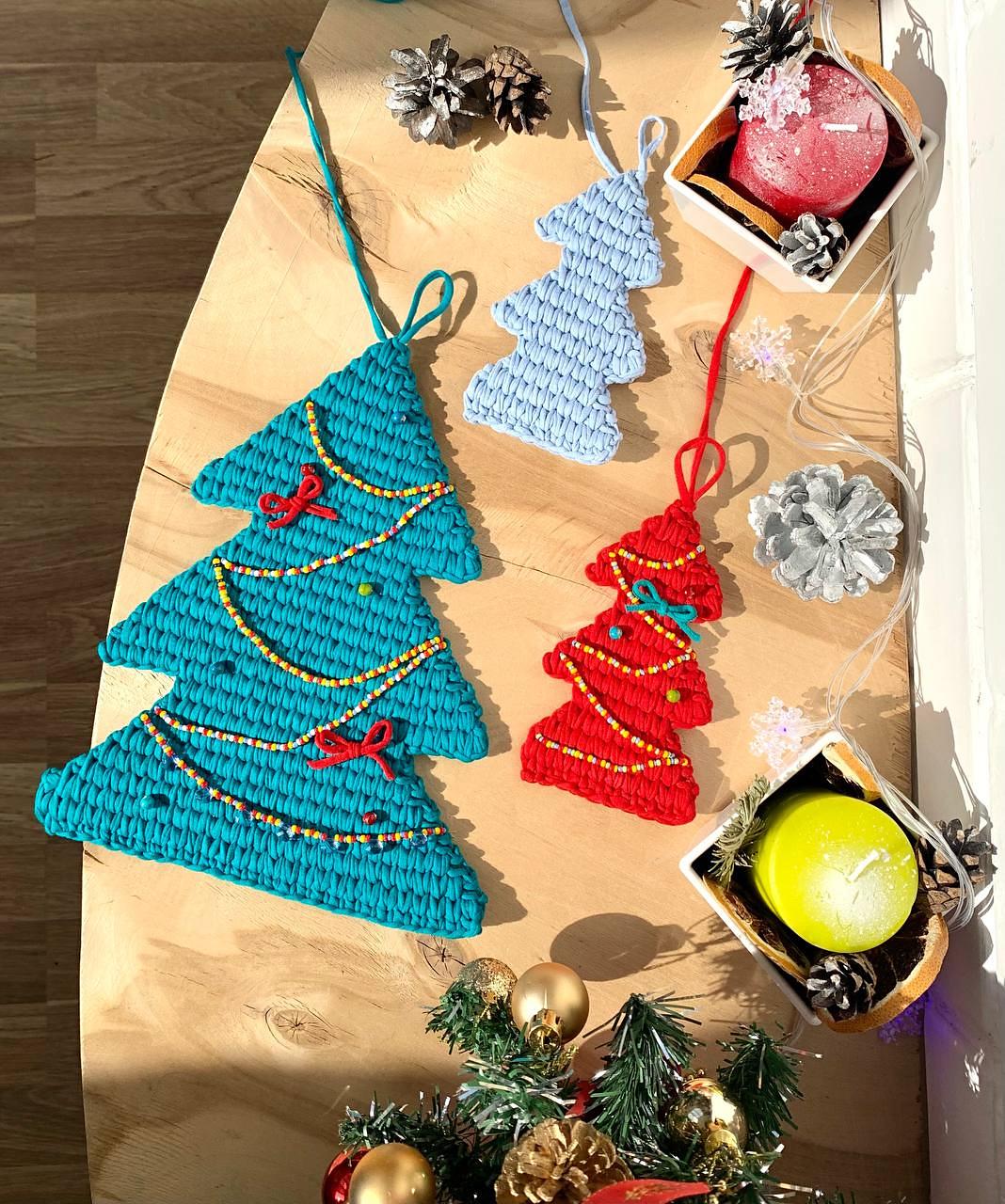 Crochet Christmas Tree Pattern, Garland, Ornament