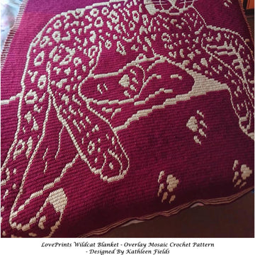 LovePrints Wildcat Blanket - Overlay Mosaic Crochet Pattern and Chart