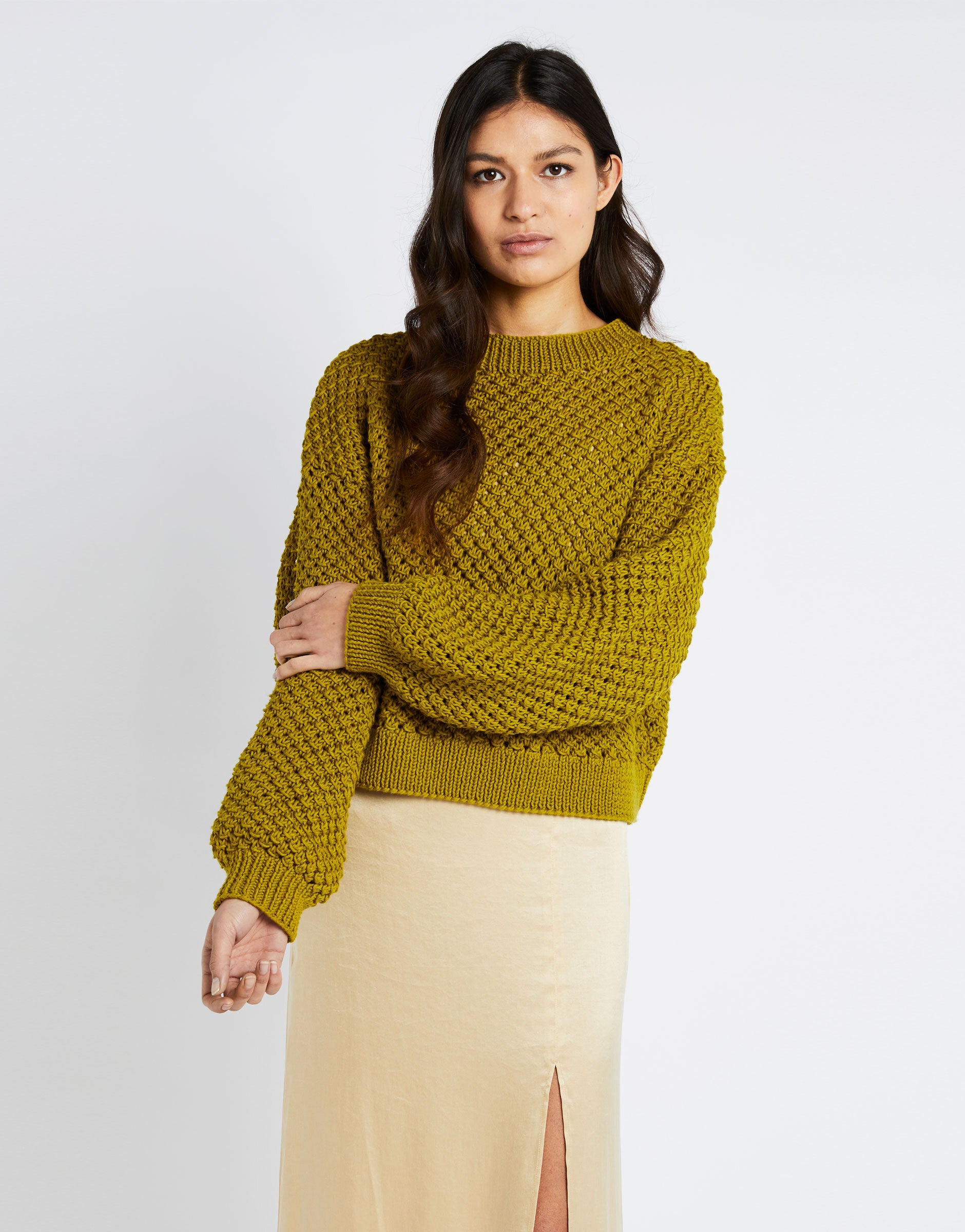Saltwater Sweater in Wool and the Gang Shiny Happy Cotton - Leaflet