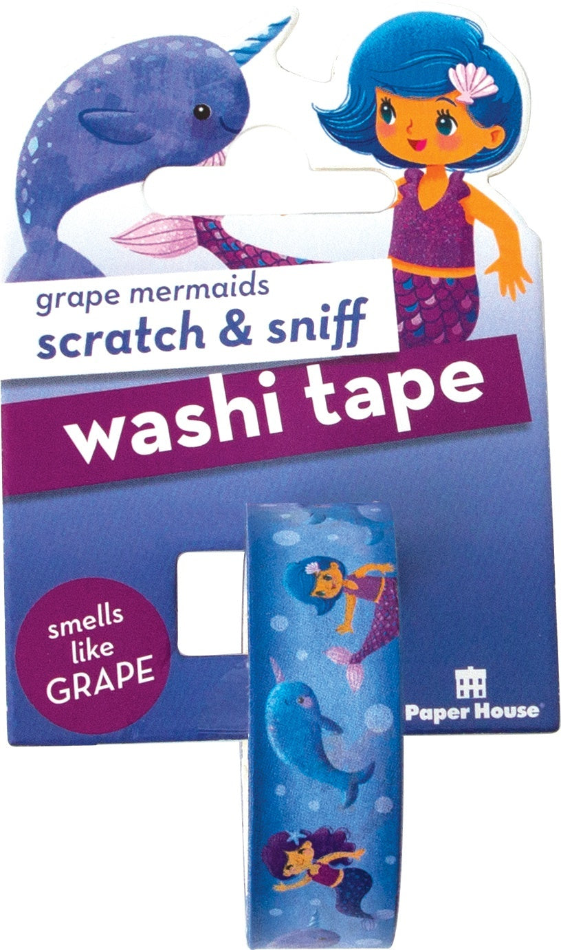 Paper House Scratch & Sniff Washi Tape - Grape Mermaids, 15mmX8m