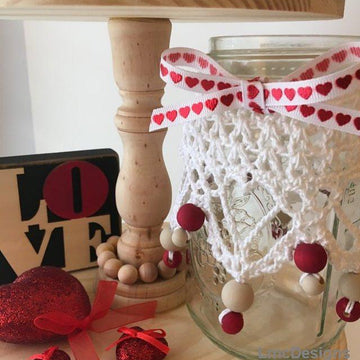 Valentine Hearts Mason Jar  Drape: MwL
