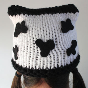Knitted Cow Beanie