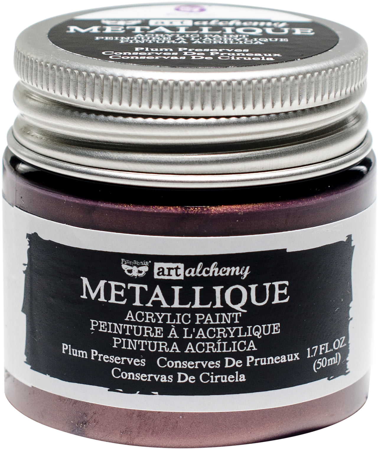 Prima Marketing Finnabair Art Alchemy Acrylic Paint 1.7 Fluid Ounces - Metallique Plum Preserves