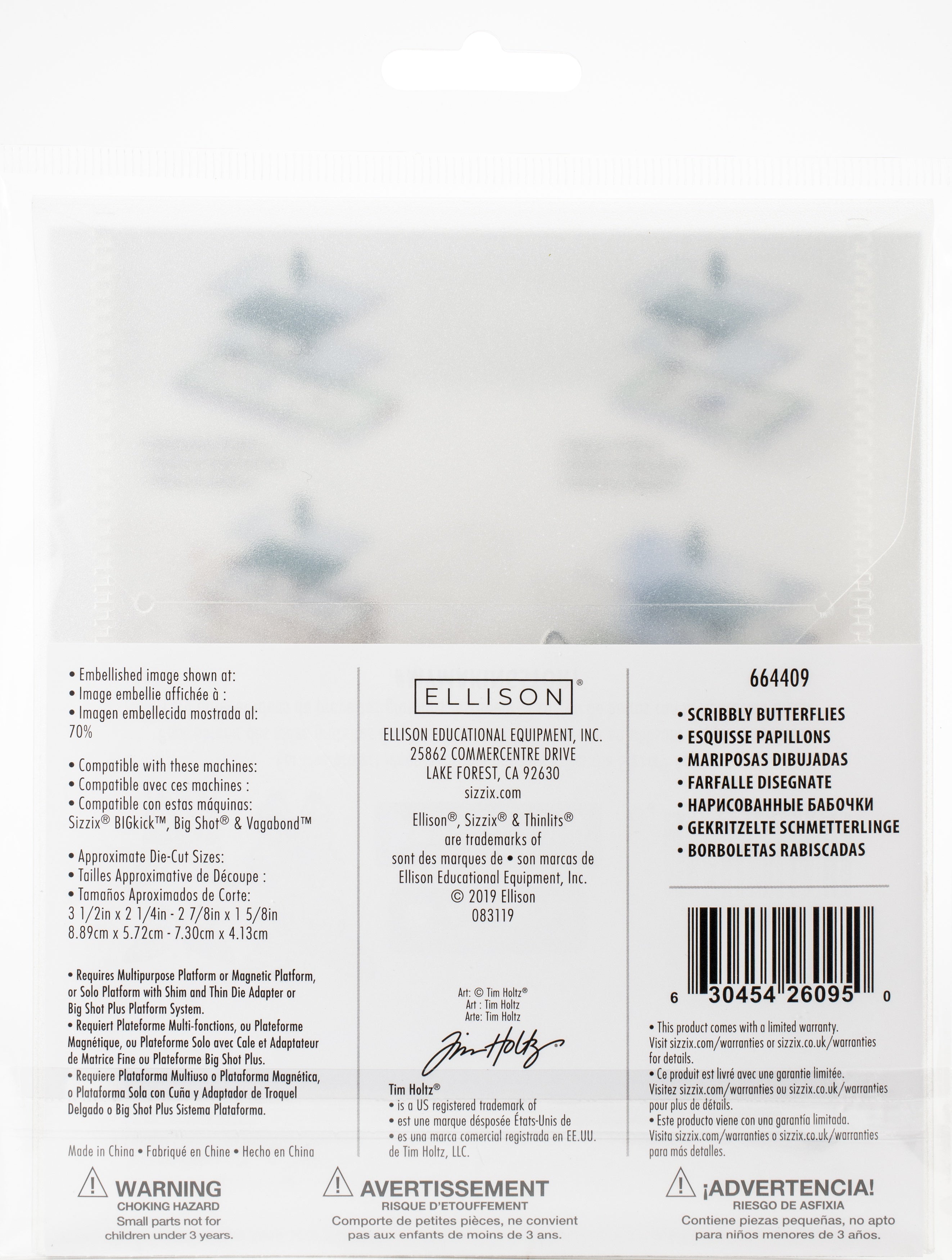Sizzix Thinlits Dies By Tim Holtz - Scribbly Butterfly
