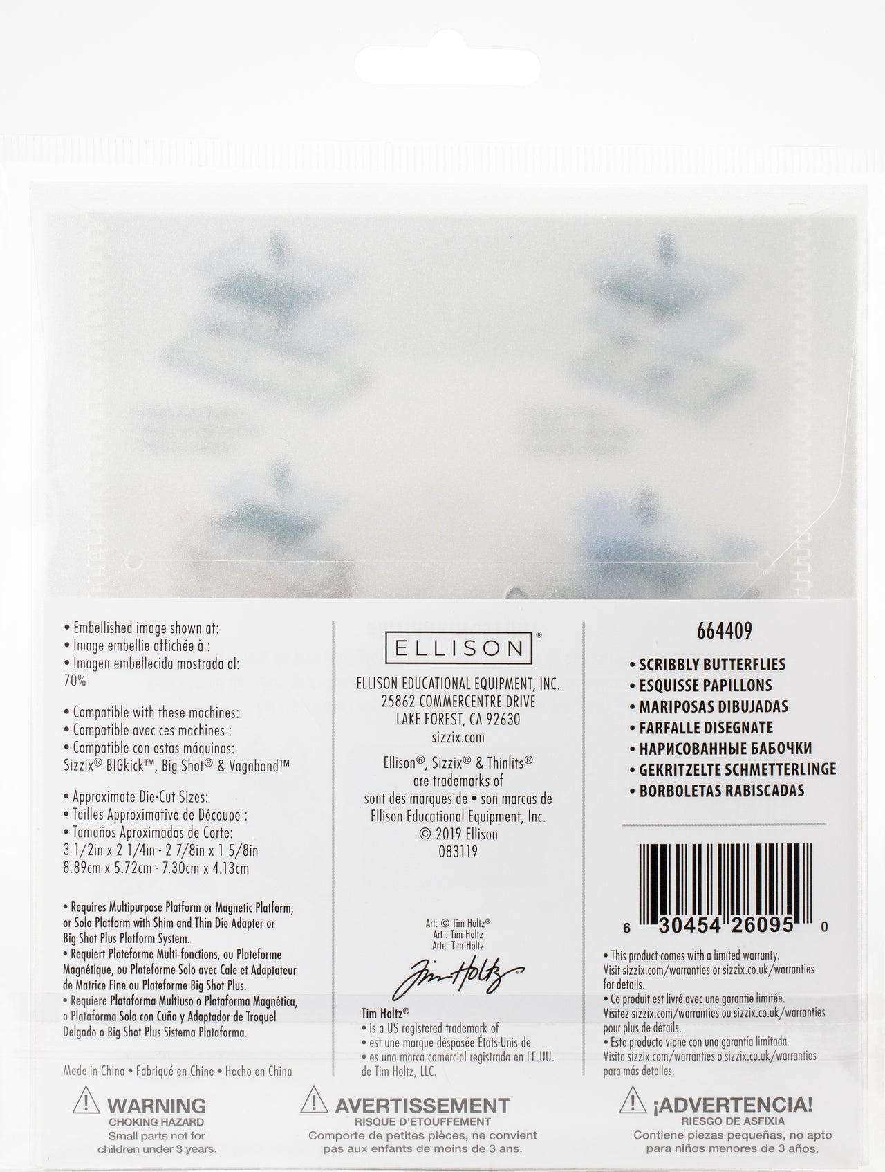 Sizzix Thinlits Dies By Tim Holtz - Scribbly Butterfly