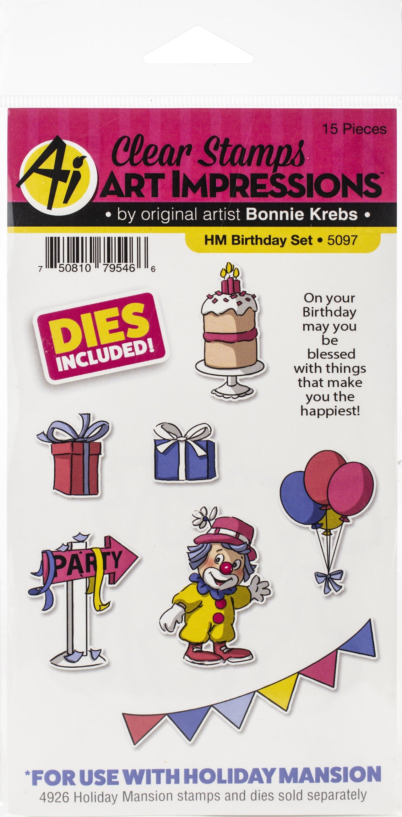 Art Impressions Holiday Mansion Stamp & Die Set - Birthday