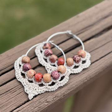 141 Hoop Beaded Crochet Earrings