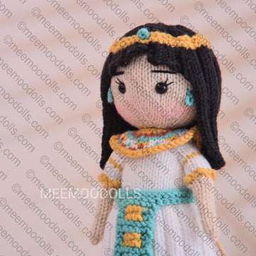 Queen Cleopatra. Knitting Doll Pattern.