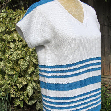 2 Tone Striped V Neck Sweater