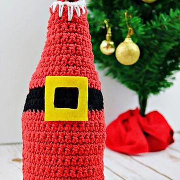 Wine Bottle Santa Apron