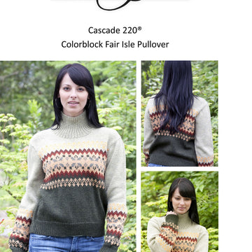 Colorblock Fair Isle Pullover in Cascade 220 - W231