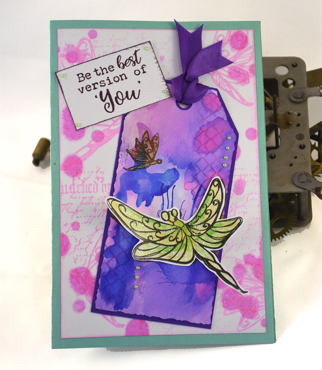Artdeco Creations Couture Creations Steampunk Dreams Stamps - Lovely Dragonflies 4.3"X5.5"
