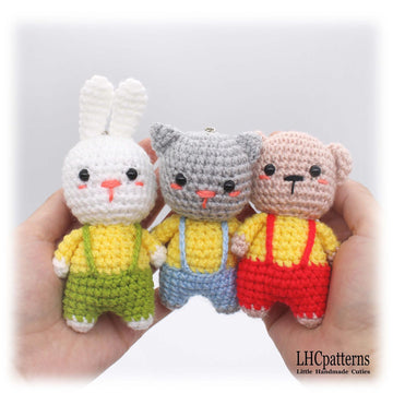 Bear Bunny Cat Keychain Charm