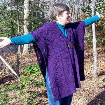 Plum Perfect Cabled Cape