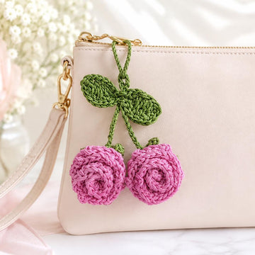 Crochet Flower Keychain & Bag Charm Pattern – PDF + Video Tutorial